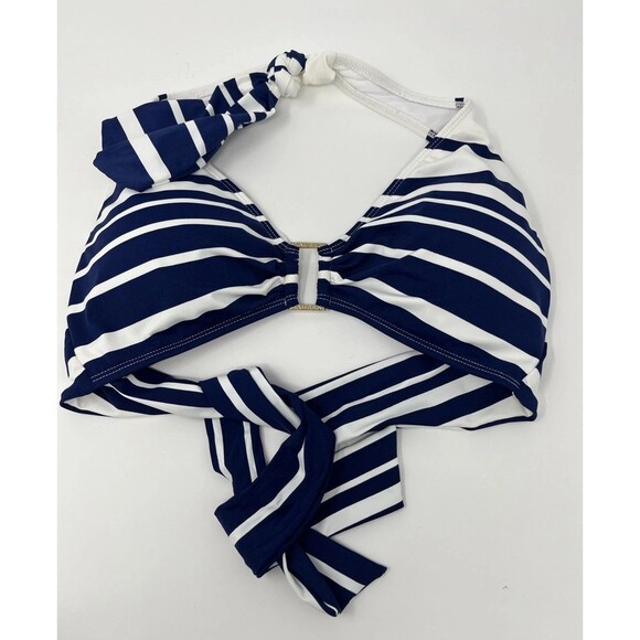 Nautical Bikini Top, Lauren Ralph Lauren, Size 8 Women’s, UK 12, Navy/White Tie - Picture 1 of 15